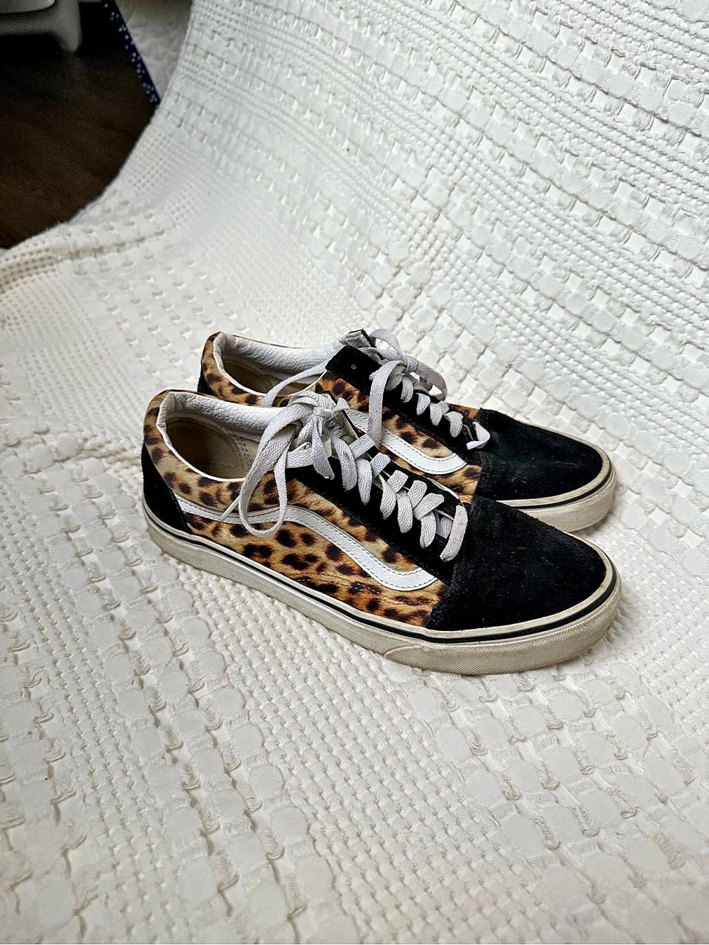 Vans Old Skool Suede Leopard Sneakers Black & Brown US 10